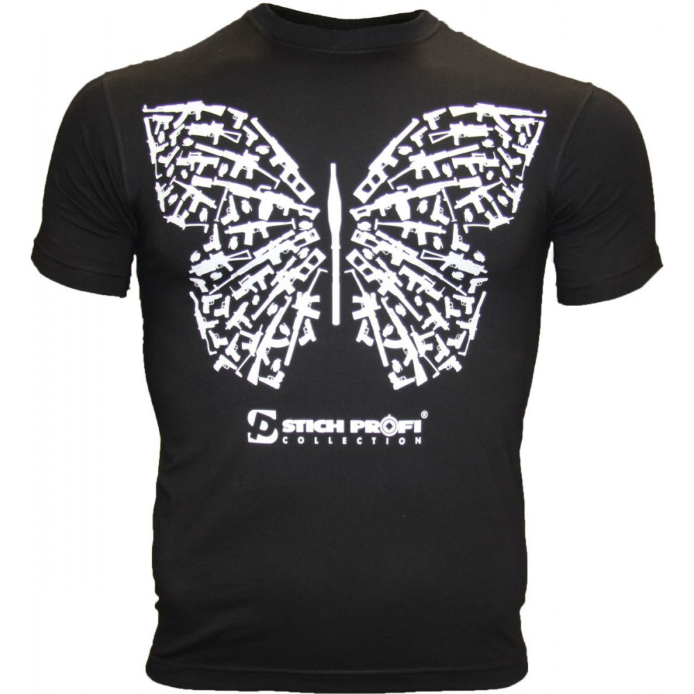 Футболка черная с принтом Бабочка (1 цвет-белый) Футболка черная с принтом Бабочка (1 цвет-белый)