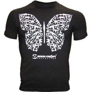 Футболка черная с принтом Бабочка (1 цвет-белый) Футболка черная с принтом Бабочка (1 цвет-белый)