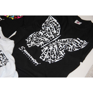 Футболка черная с принтом Бабочка (1 цвет-белый)